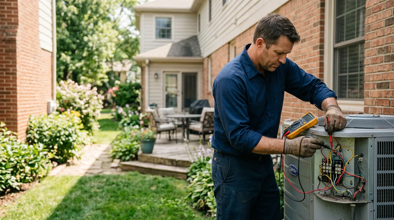 HVAC technician working near Gracemont, OK